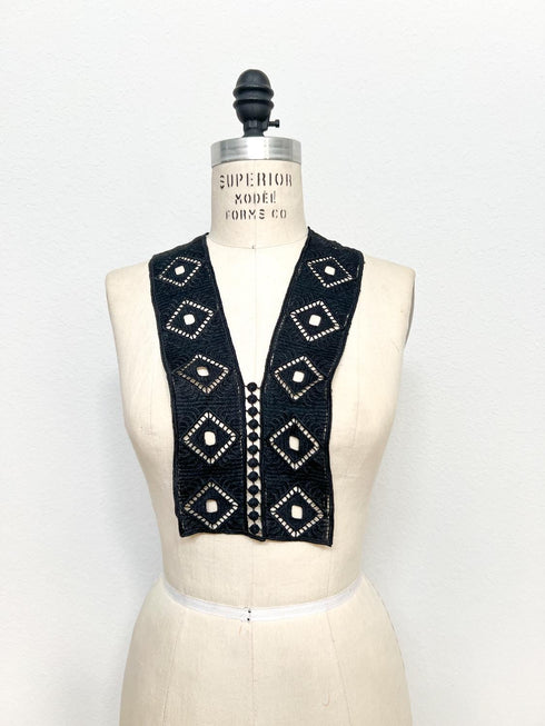 Black Geometric Lace Applique: Sewing Dress Fashion Embellishment